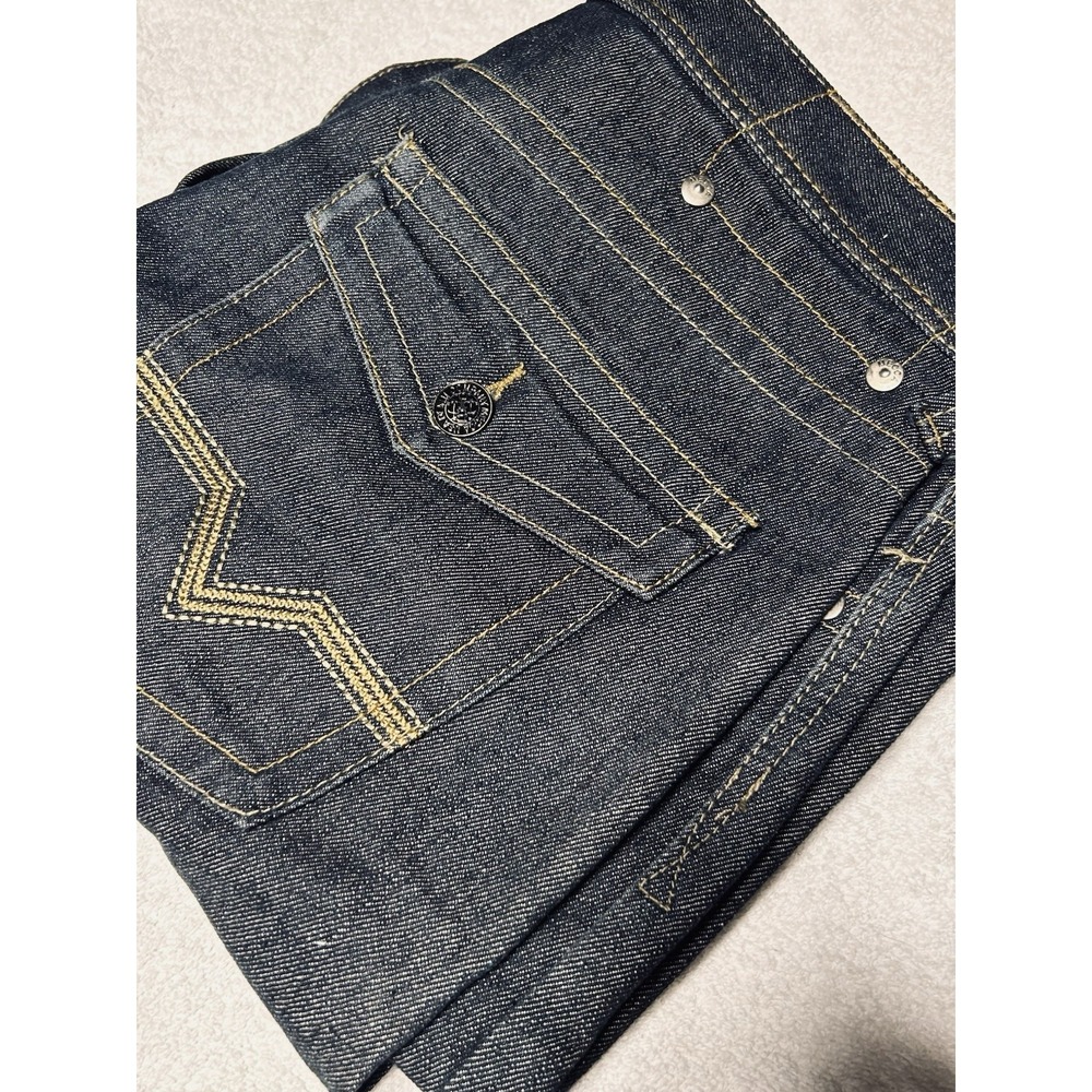 Vtg Y2K Mecca Jeans Baggy Wide Leg Flap Pockets Hip Hop Grunge Street wear 34x32
